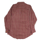 WRANGLER Mens Maroon Check Long Sleeve Shirt L Cotton Button Down Casual