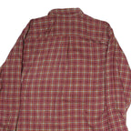 WRANGLER Mens Maroon Check Long Sleeve Shirt L Cotton Button Down Casual