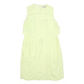 COS Womens Yellow Cotton Blend Sleeveless Day Dress S Pockets Zip Round Neck