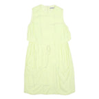 COS Womens Yellow Cotton Blend Sleeveless Day Dress S Pockets Zip Round Neck