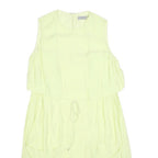 COS Womens Yellow Cotton Blend Sleeveless Day Dress S Pockets Zip Round Neck
