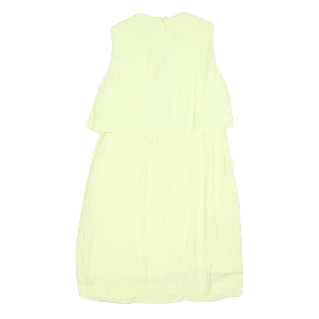 COS Womens Yellow Cotton Blend Sleeveless Day Dress S Pockets Zip Round Neck