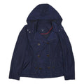 TOMMY HILFIGER Womens Navy Blue Jacket S Polyester Hooded Button Closure Plain