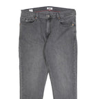 TOMMY JEANS Womens Regular Grey Denim Raw Hem W32 L25 Zip Closure Cotton Blend