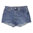 LEVI'S Womens Denim Blue Casual Shorts M W31 Distressed Hem Cut-Off