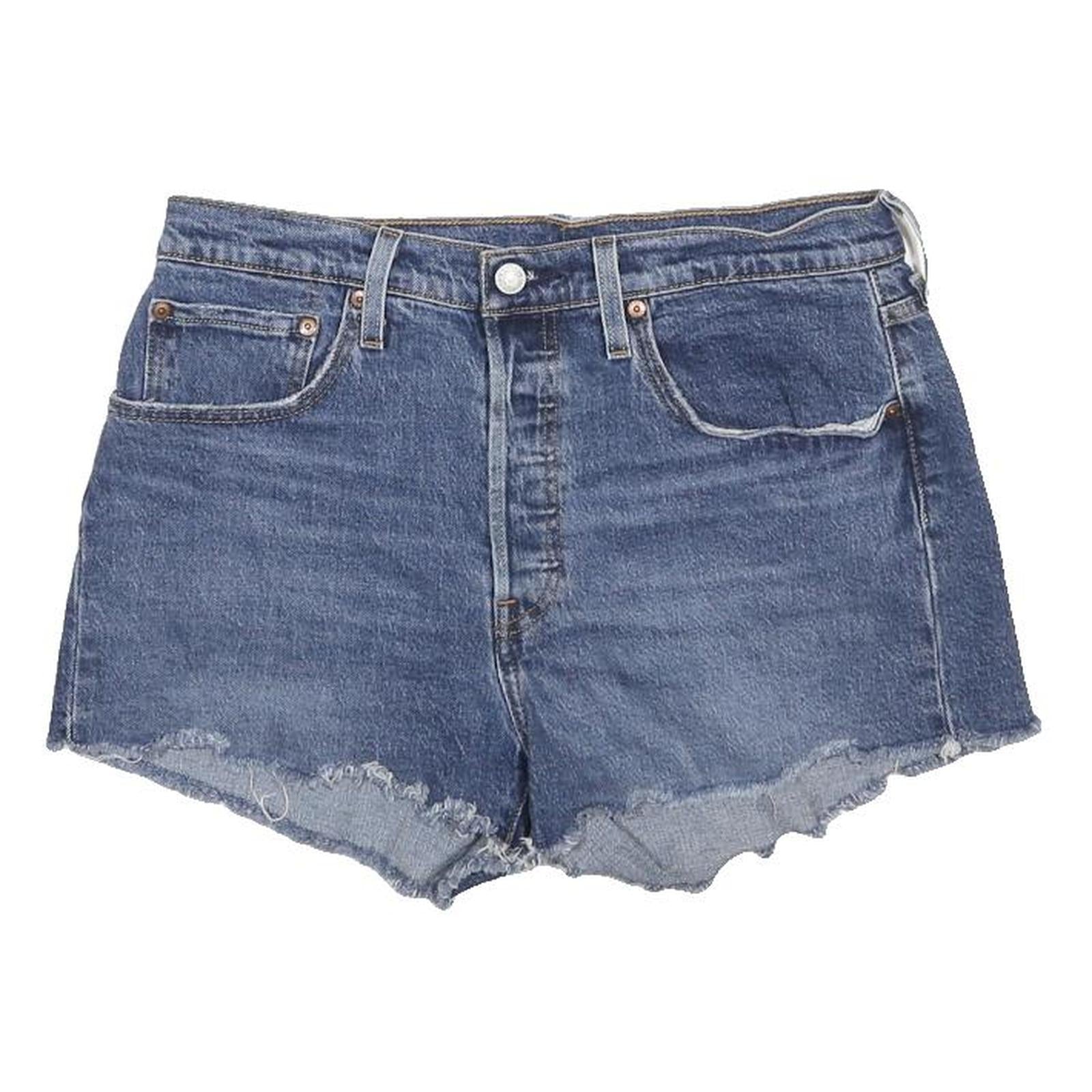 LEVI'S Womens Denim Blue Casual Shorts M W31 Distressed Hem Cut-Off