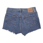 LEVI'S Womens Denim Blue Casual Shorts M W31 Distressed Hem Cut-Off