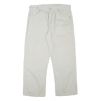 LEVI'S Mens Cotton Blend White Regular Straight Trousers W36 L27 Casual Zip