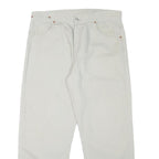 LEVI'S Mens Cotton Blend White Regular Straight Trousers W36 L27 Casual Zip