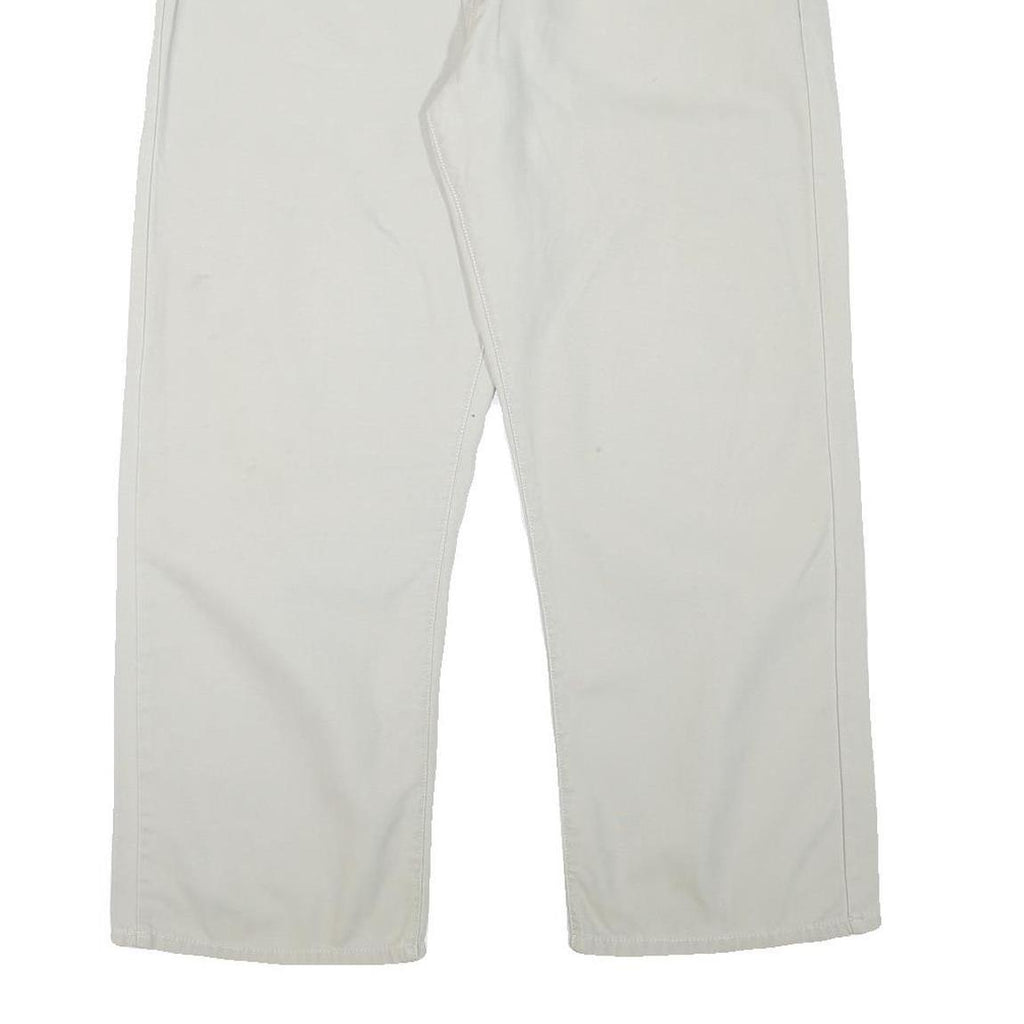 LEVI'S Mens Cotton Blend White Regular Straight Trousers W36 L27 Casual Zip