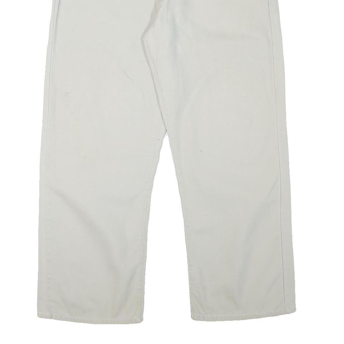 LEVI'S Mens Cotton Blend White Regular Straight Trousers W36 L27 Casual Zip