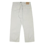 LEVI'S Mens Cotton Blend White Regular Straight Trousers W36 L27 Casual Zip