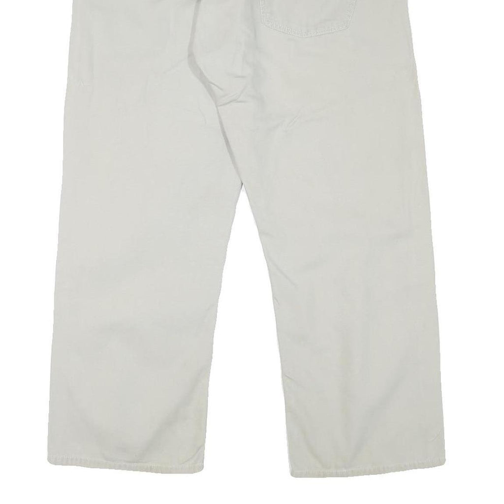 LEVI'S Mens Cotton Blend White Regular Straight Trousers W36 L27 Casual Zip