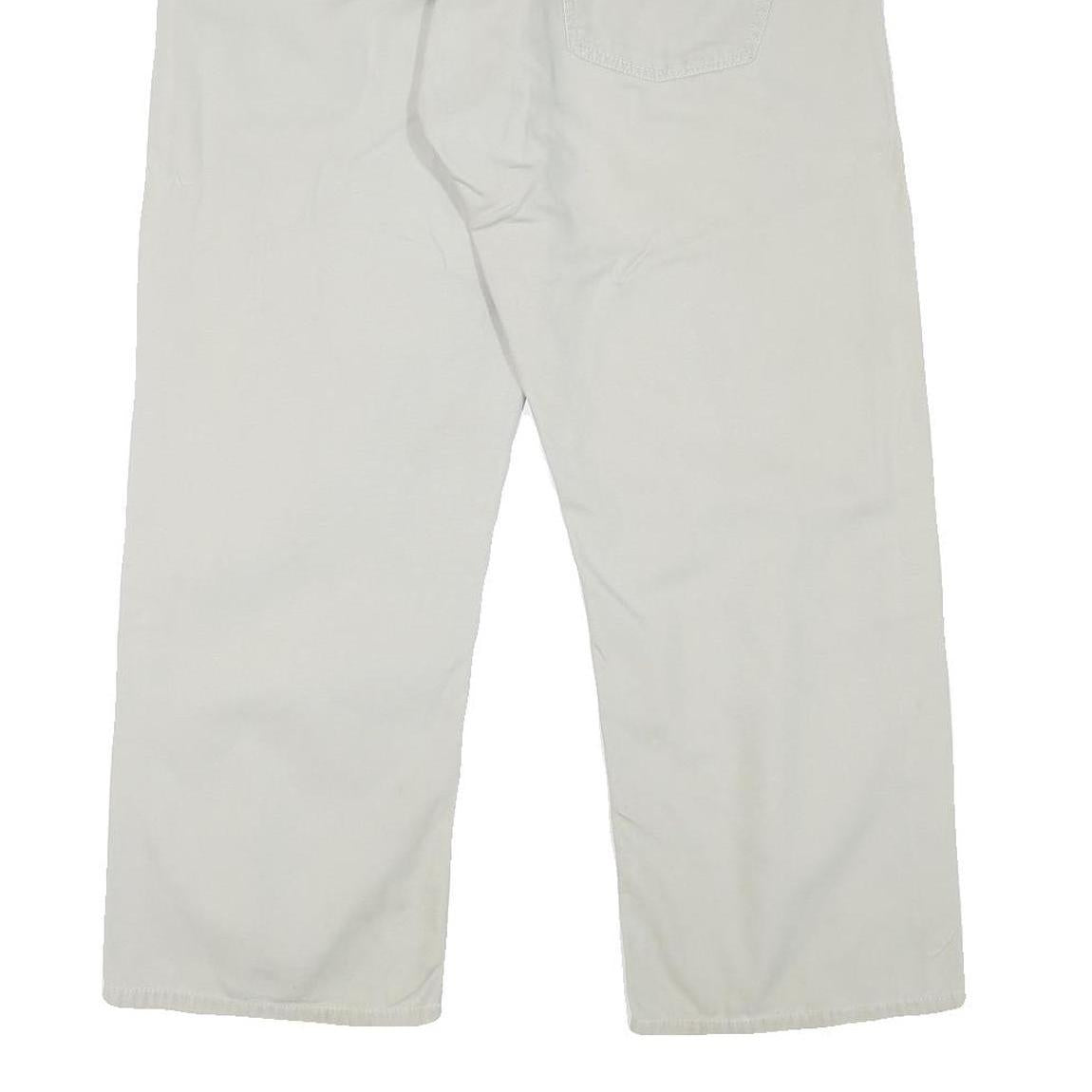 LEVI'S Mens Cotton Blend White Regular Straight Trousers W36 L27 Casual Zip