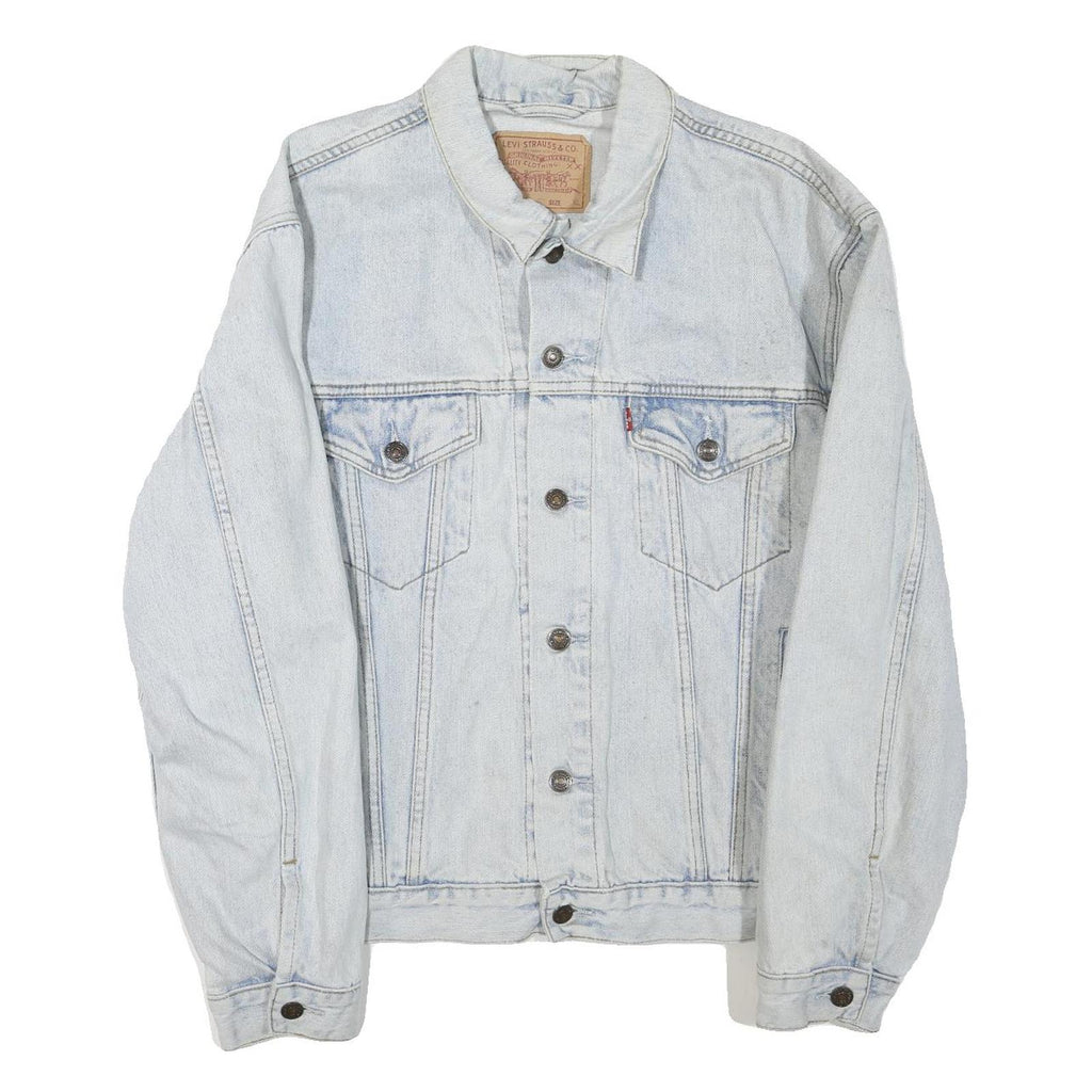 LEVI'S Mens Blue Denim Button Jacket XL Cotton Blend Classic Casual