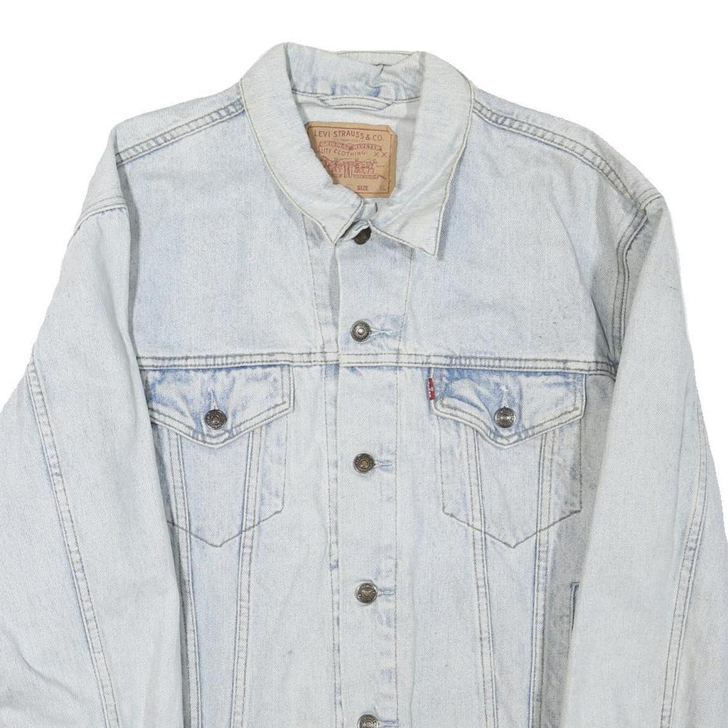 LEVI'S Mens Blue Denim Button Jacket XL Cotton Blend Classic Casual