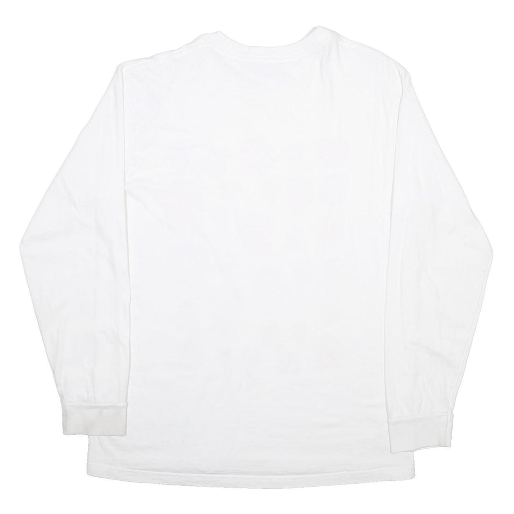 SUPREME Mens White Graphic Long Sleeve Crew Neck T-Shirt L Cotton Blend