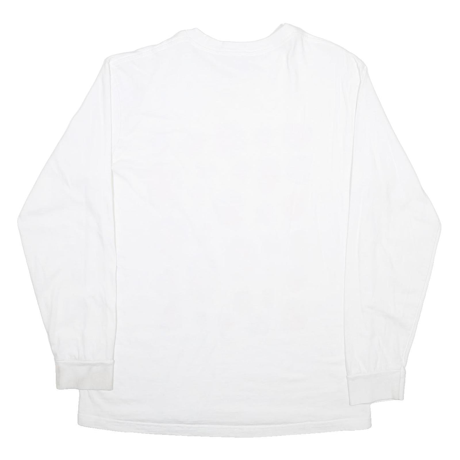 SUPREME Mens White Graphic Long Sleeve Crew Neck T-Shirt L Cotton Blend