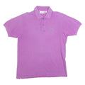 LACOSTE Mens Purple Short Sleeve Plain S Cotton Blend Polo Shirt Classic Fit