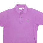 LACOSTE Mens Purple Short Sleeve Plain S Cotton Blend Polo Shirt Classic Fit