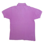 LACOSTE Mens Purple Short Sleeve Plain S Cotton Blend Polo Shirt Classic Fit
