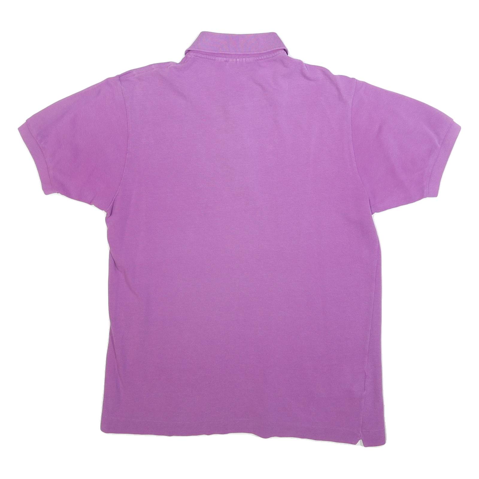 LACOSTE Mens Purple Short Sleeve Plain S Cotton Blend Polo Shirt Classic Fit