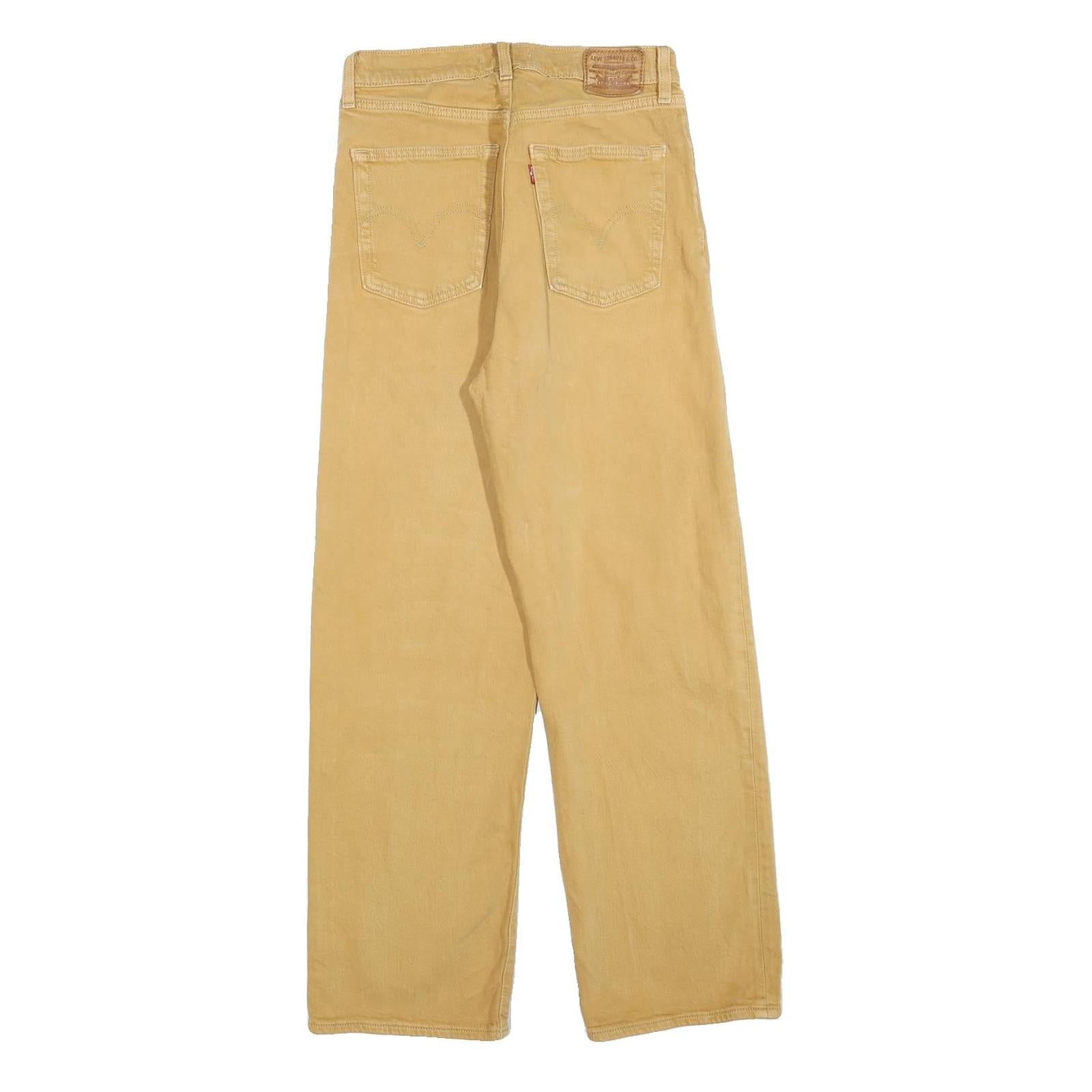 LEVI'S Womens Cotton Regular Fit Straight Beige Jeans W28 L27 Classic Button Fly