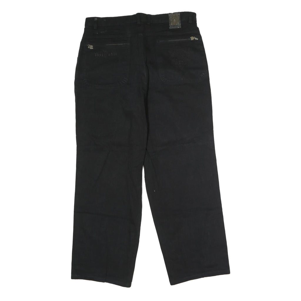 ROZI TANTE SPORT Womens Jeans Black Regular Straight Denim W34 L29 Zip Cotton