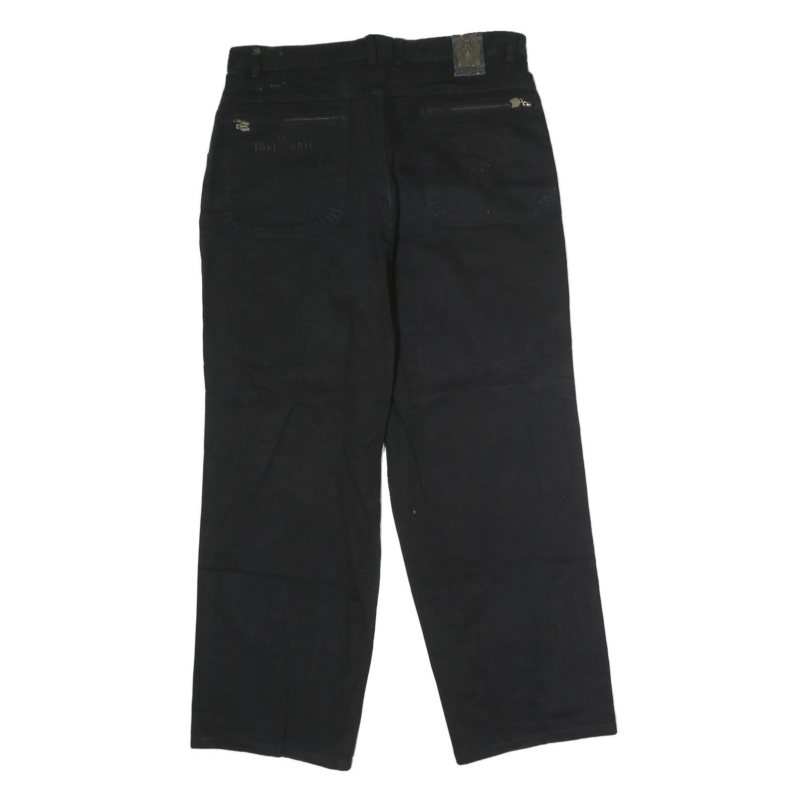ROZI TANTE SPORT Womens Jeans Black Regular Straight Denim W34 L29 Zip Cotton