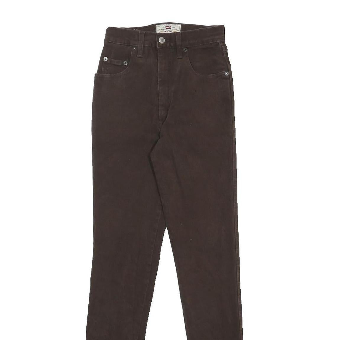 LEVI'S Womens Slim Brown Jeans Denim Woven Zip W22 L30 Classic Fit Authentic