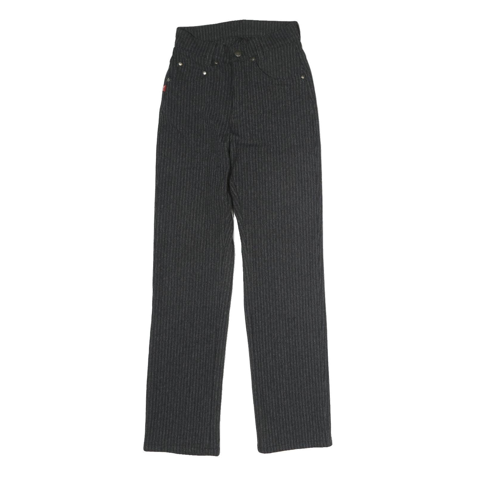 JOOP Mens Cotton Blend Black Pinstripe Regular Straight Trousers W25 L28 Stylish