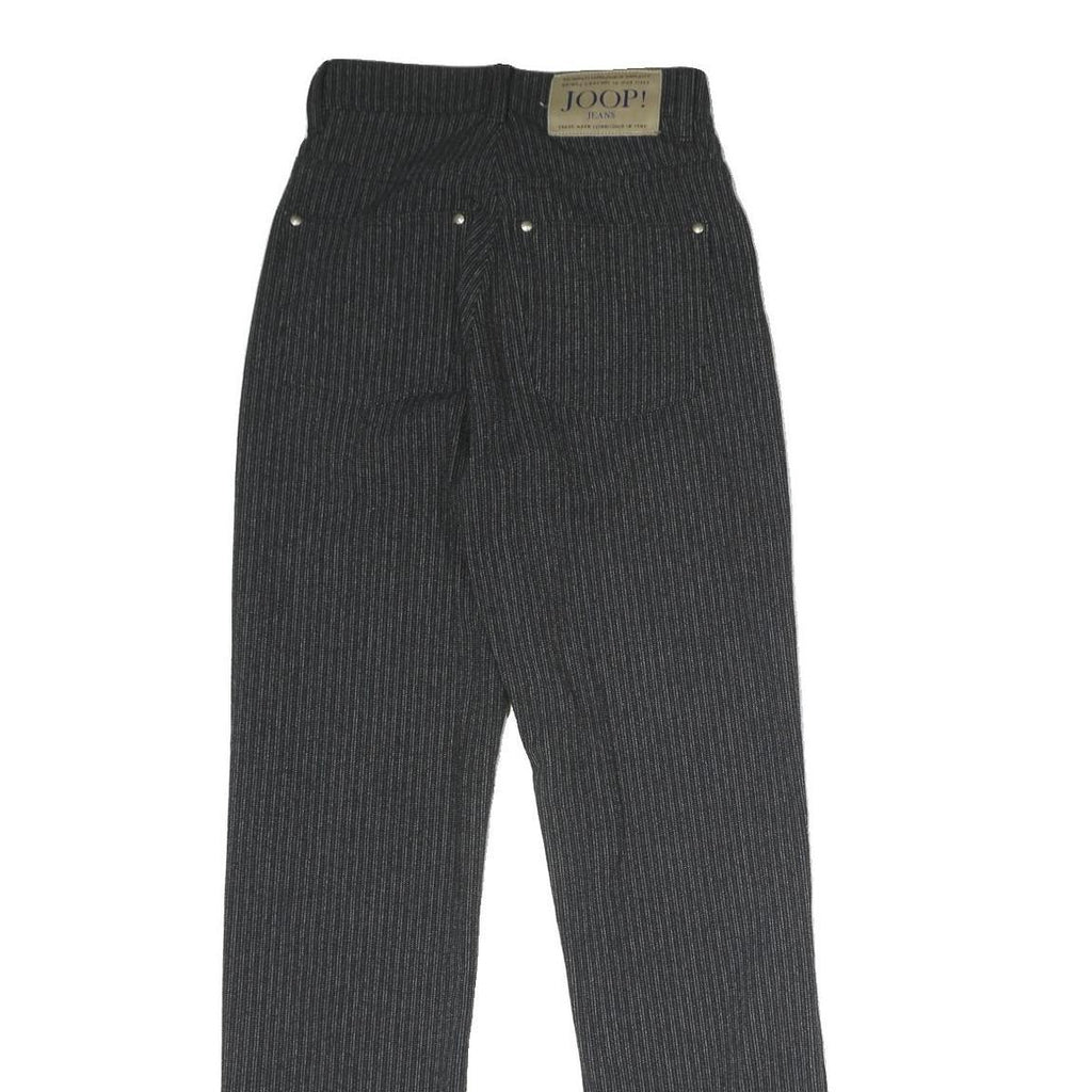 JOOP Mens Cotton Blend Black Pinstripe Regular Straight Trousers W25 L28 Stylish