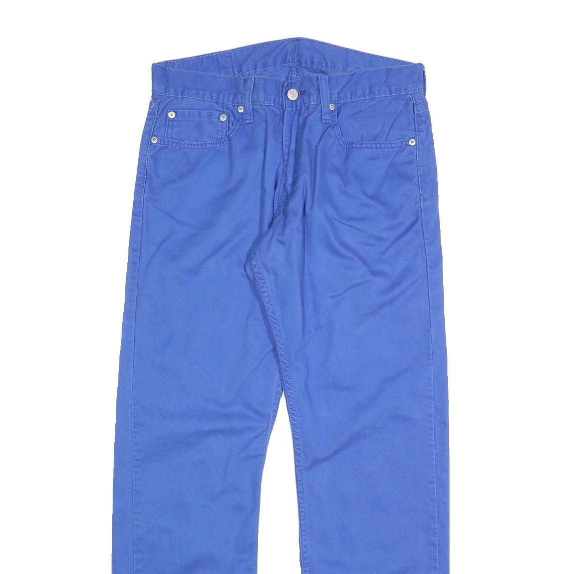 LEVI'S Mens Cotton Blend Blue Classic Straight Trousers W32 L30 Zip Closure