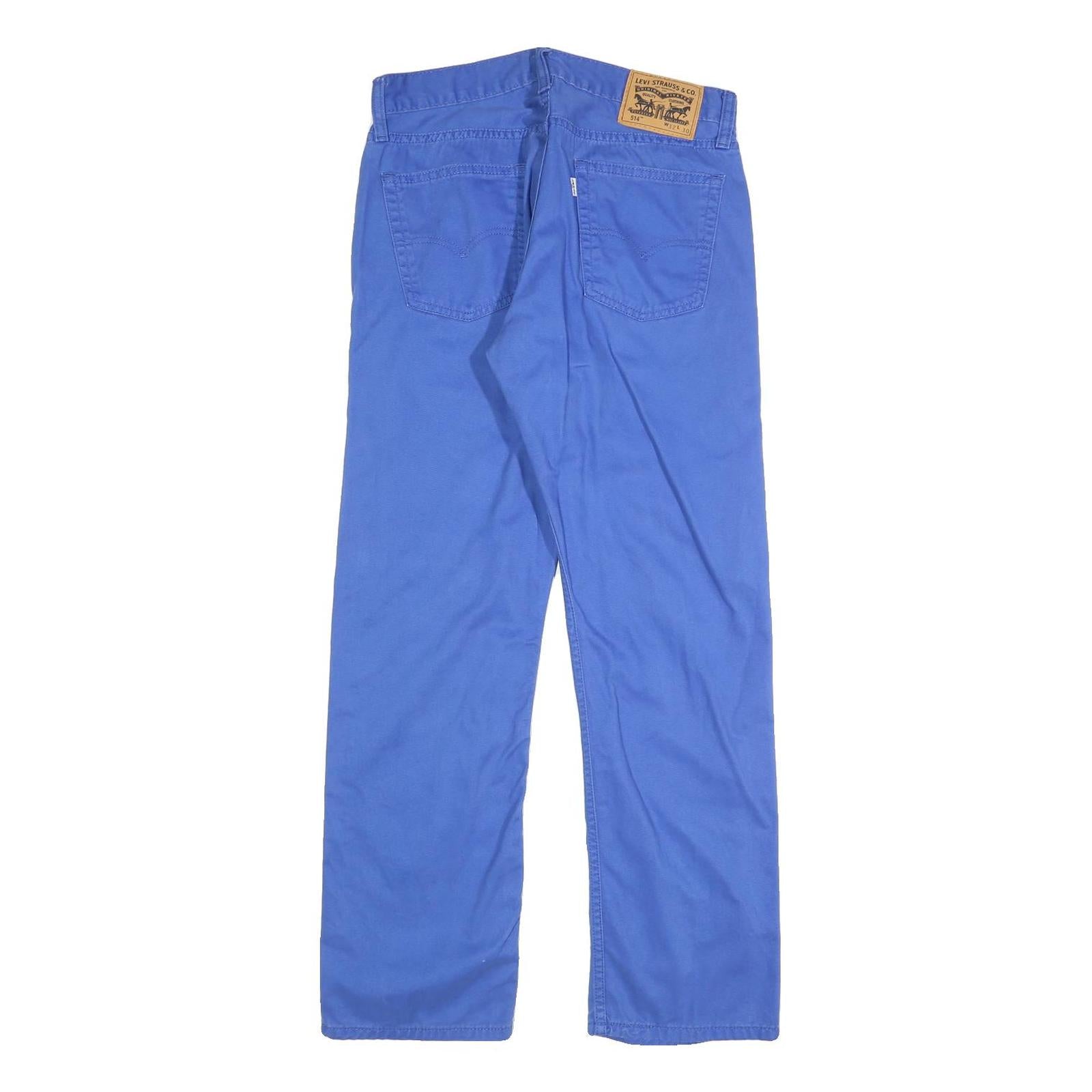 LEVI'S Mens Cotton Blend Blue Classic Straight Trousers W32 L30 Zip Closure