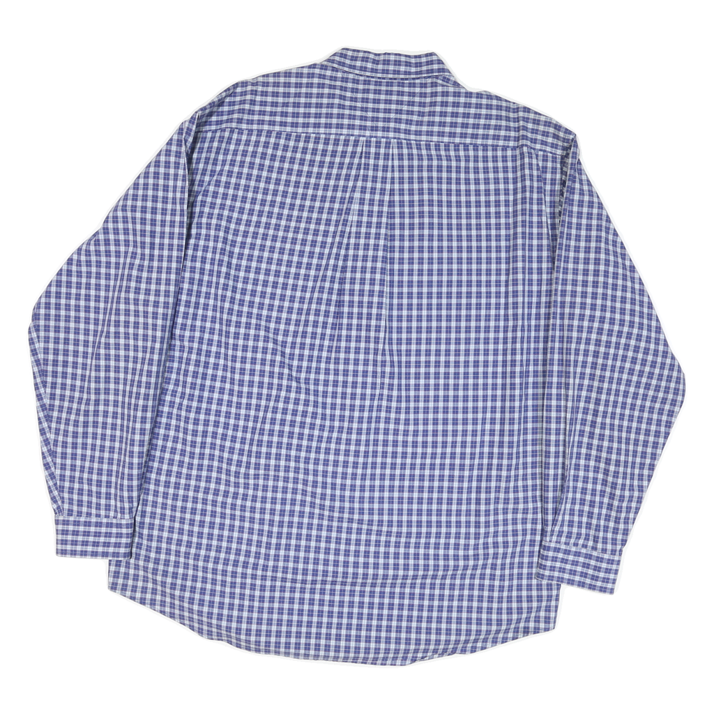 TOMMY HILFIGER Mens Blue & White Check Shirt XL Classic Fit Cotton Blend