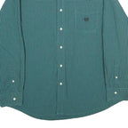 CHAPS Mens Green & Black Check Shirt XL Button-Down Collar Long Sleeve