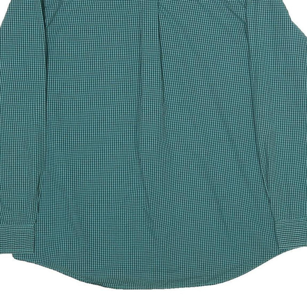 CHAPS Mens Green & Black Check Shirt XL Button-Down Collar Long Sleeve