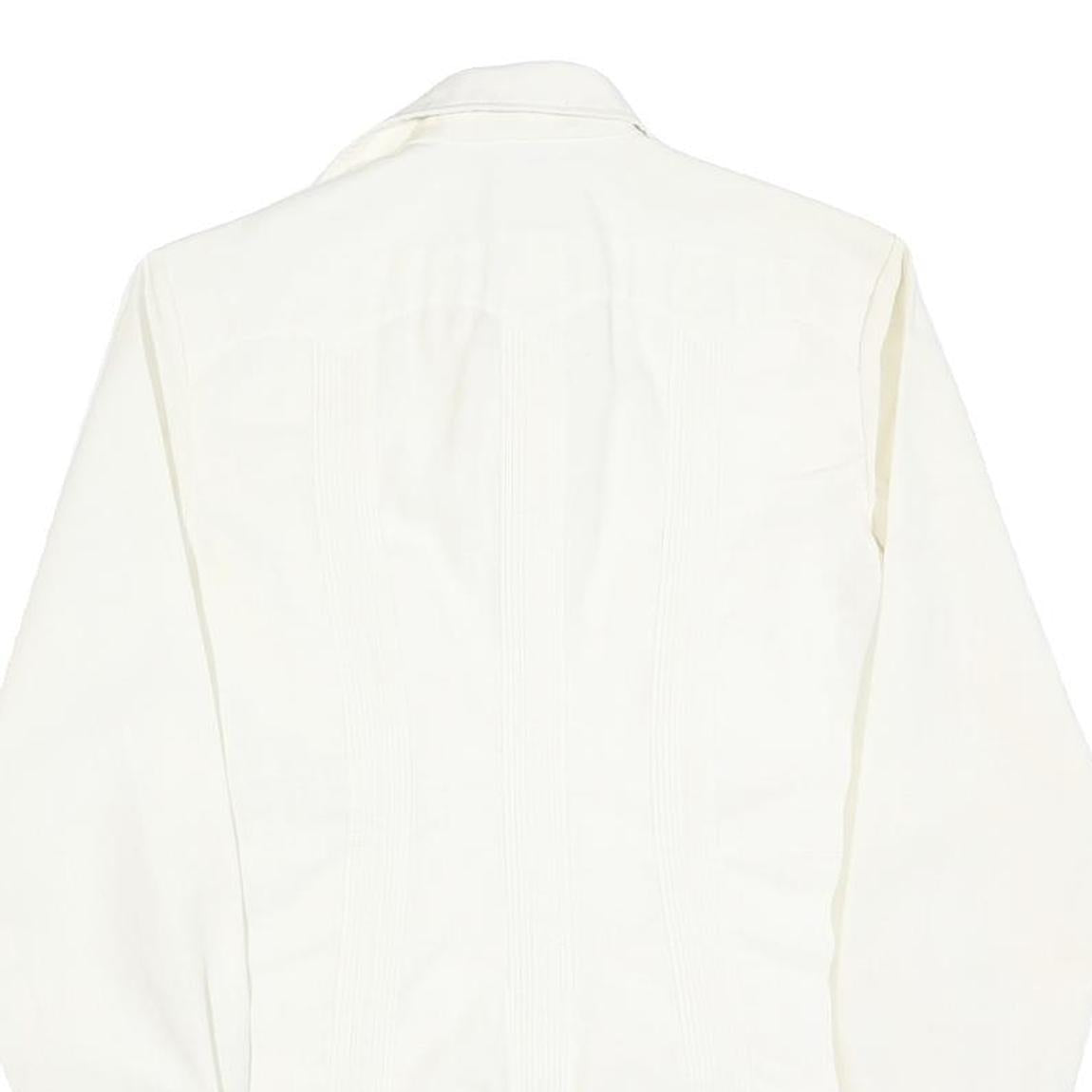 CRIOLLA Mens White Cotton Blend Shirt S Classic Long Sleeve Button Shirt