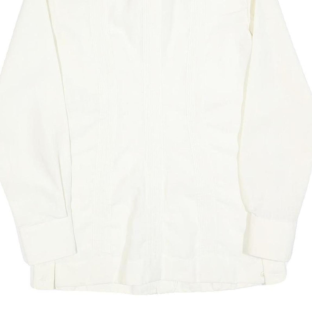 CRIOLLA Mens White Cotton Blend Shirt S Classic Long Sleeve Button Shirt