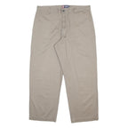 CHAPS Mens Cotton Beige Relaxed Straight Trousers W38 L30 Casual Comfort Zip