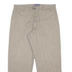 CHAPS Mens Cotton Beige Relaxed Straight Trousers W38 L30 Casual Comfort Zip