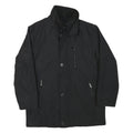 PIERRE CARDIN Mens Black Jacket L Polyester Blend Zip Plain Classic Outerwear