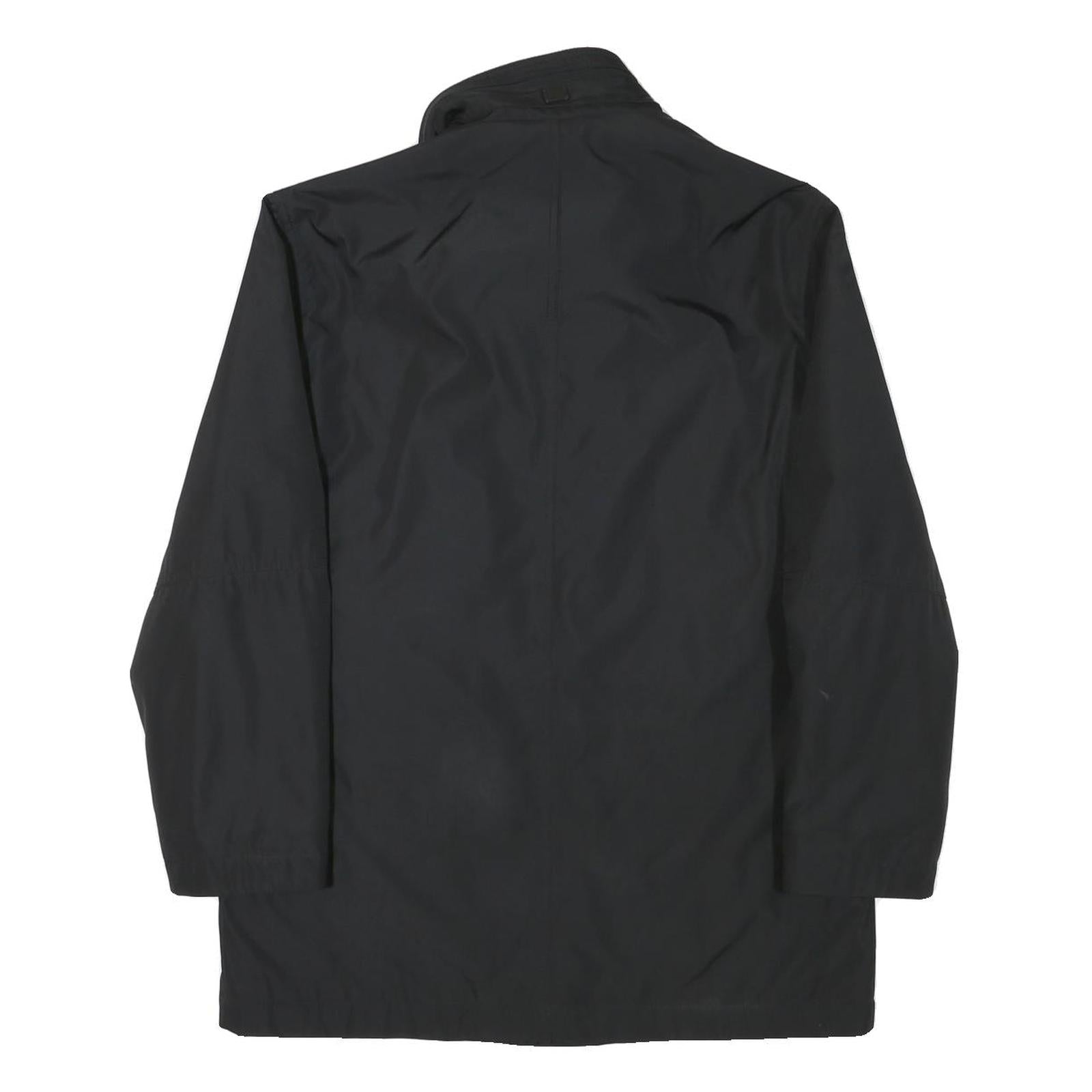 PIERRE CARDIN Mens Black Jacket L Polyester Blend Zip Plain Classic Outerwear