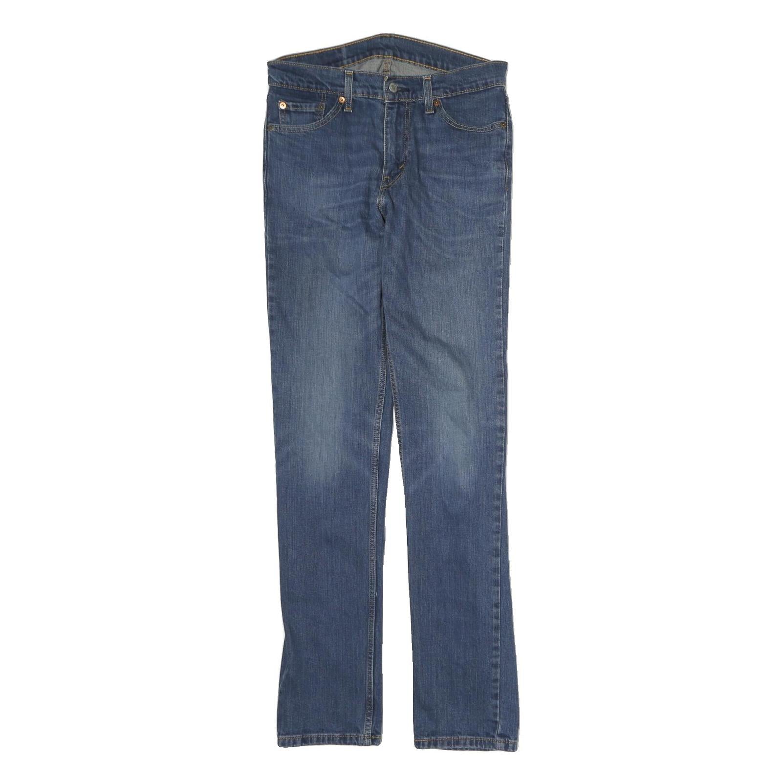 LEVI'S 511 Mens Blue Regular Slim Denim Medium W30 L34 Straight Zip Jeans