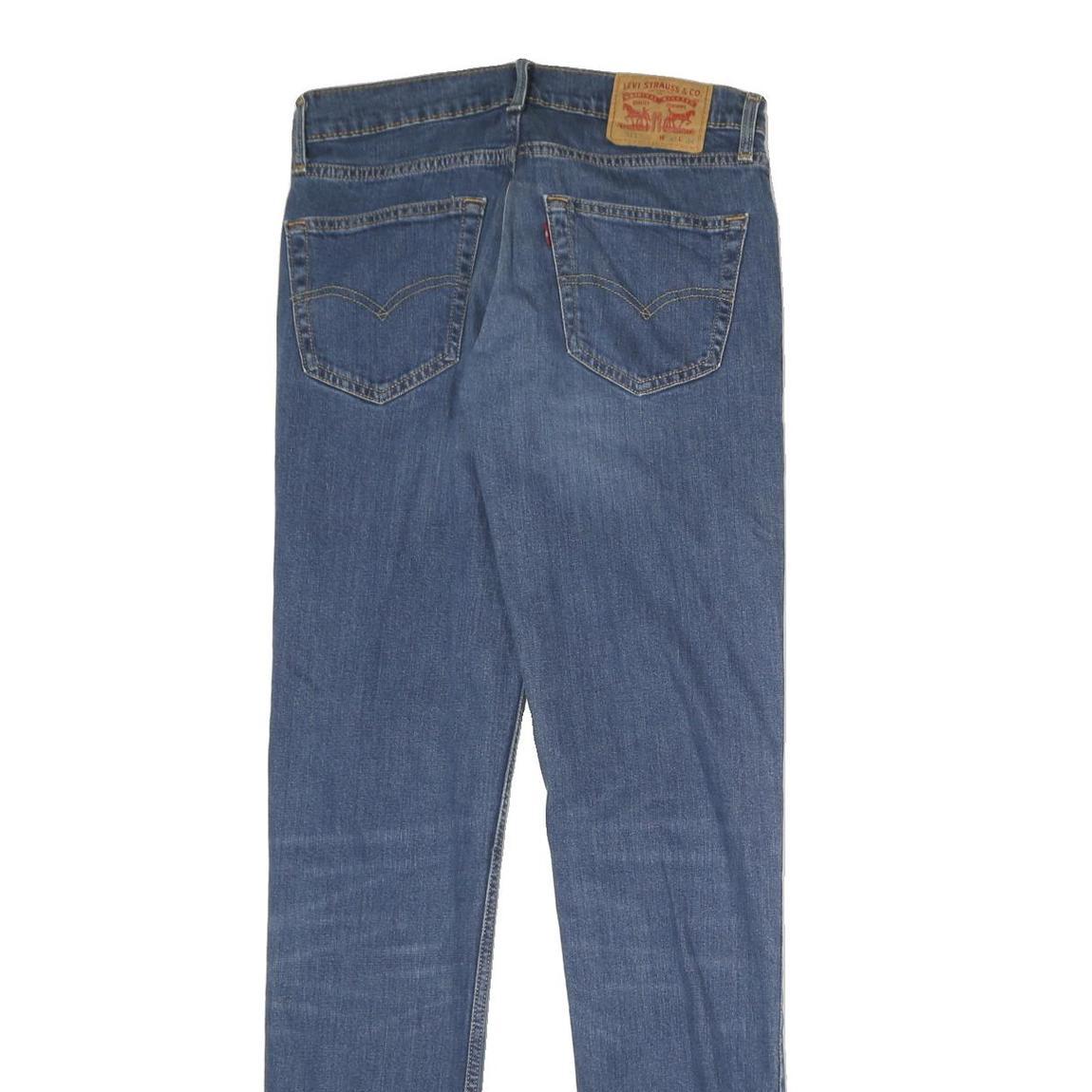 LEVI'S 511 Mens Blue Regular Slim Denim Medium W30 L34 Straight Zip Jeans