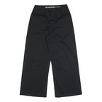 DICKIES Womens Black Loose Wide Leg Cotton Blend Trousers W27 L26 Zip Closure
