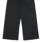 DICKIES Womens Black Loose Wide Leg Cotton Blend Trousers W27 L26 Zip Closure