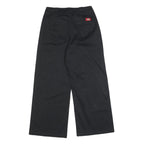 DICKIES Womens Black Loose Wide Leg Cotton Blend Trousers W27 L26 Zip Closure