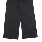 DICKIES Womens Black Loose Wide Leg Cotton Blend Trousers W27 L26 Zip Closure