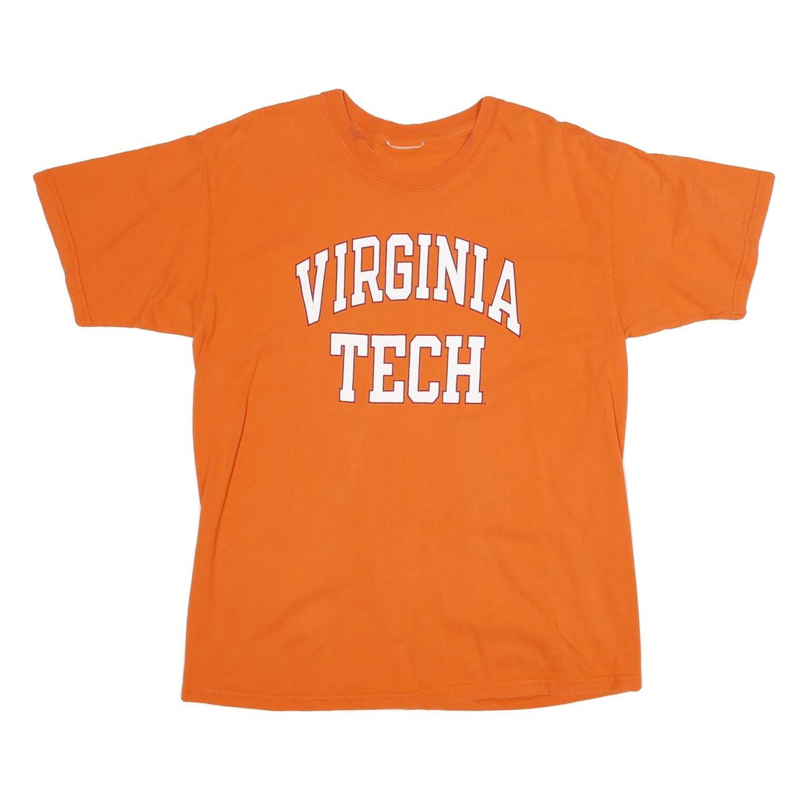 Mens Orange Virginia Tech Graphic T-Shirt M Short Sleeve Crew Neck Casual
